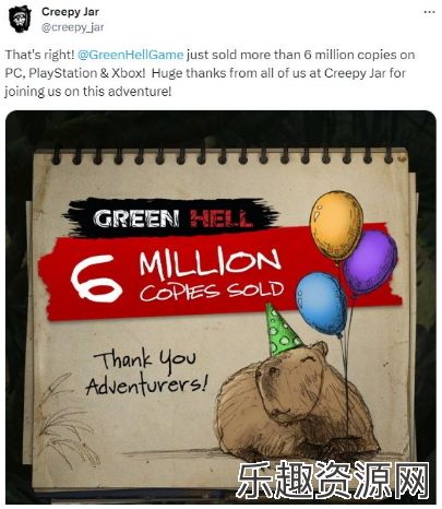 生存游戏《绿色地狱》总销量破600万份 你在玩吗？